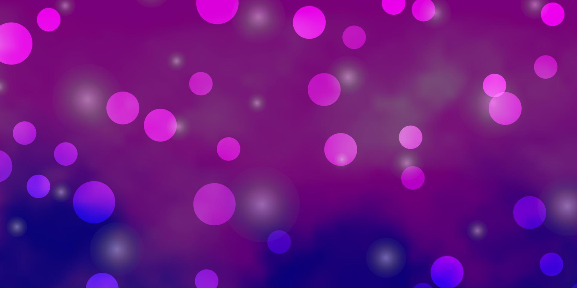Light Pink, Blue vector pattern with circles, stars.