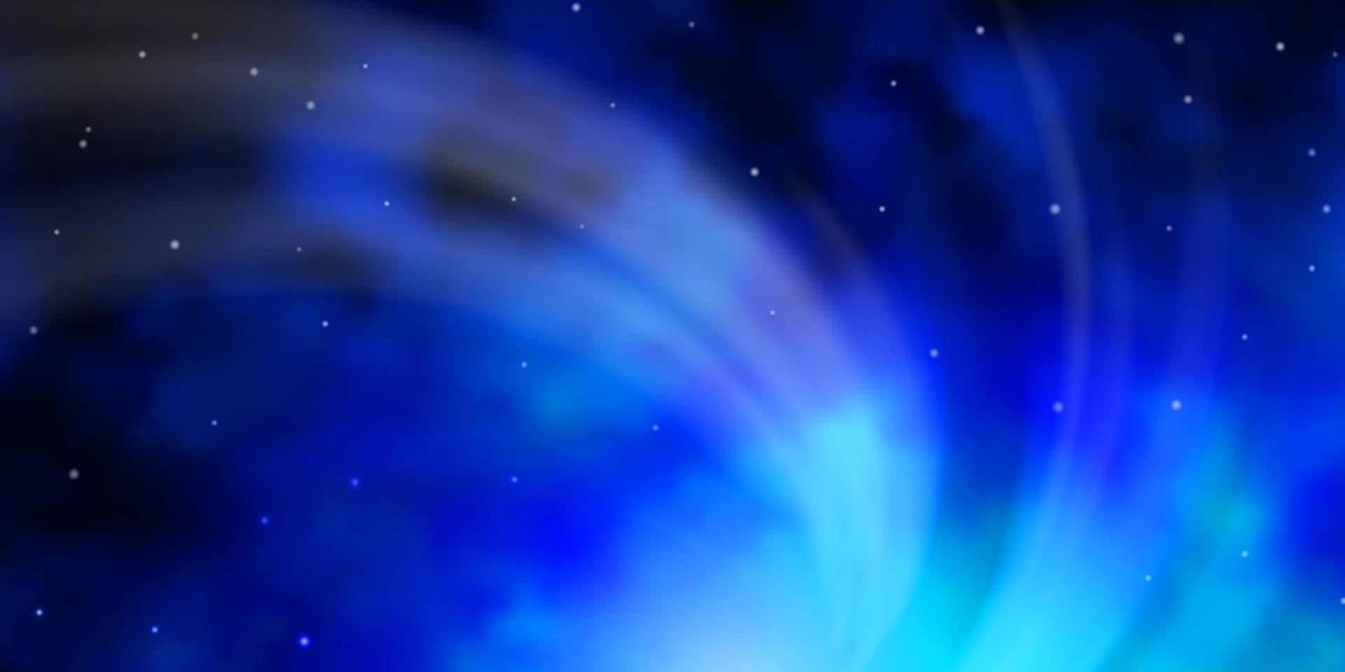 Dark BLUE vector background with small and big stars.