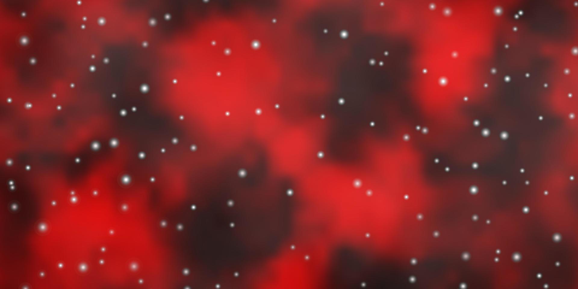 plantilla de vector rojo oscuro con estrellas de neón.