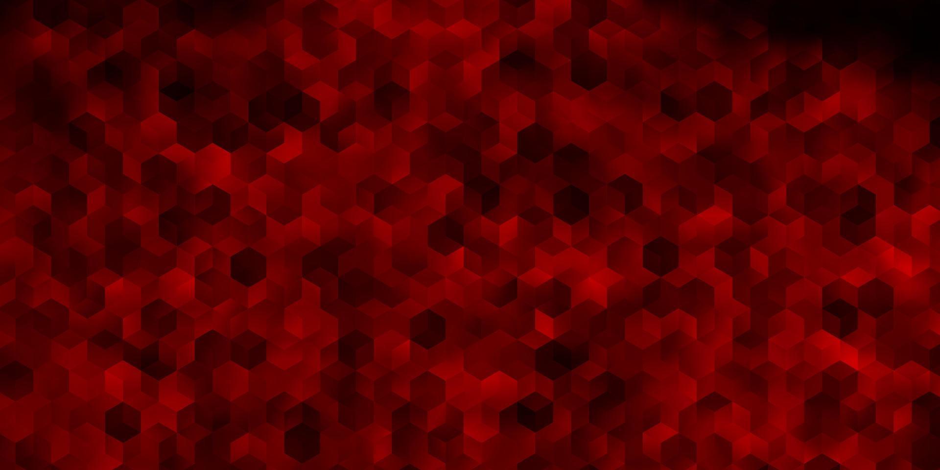 diseño de vector rojo oscuro con formas hexagonales.