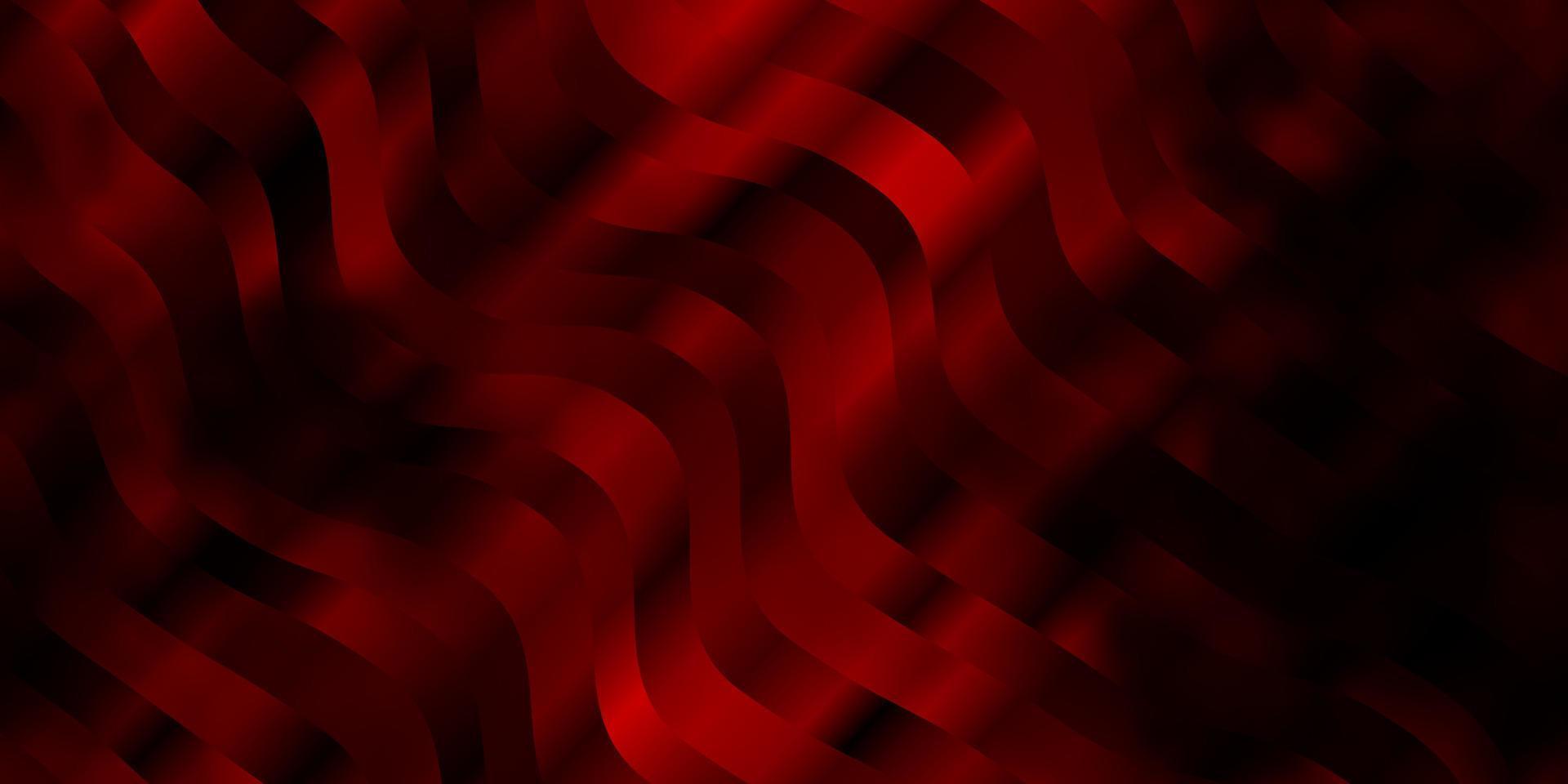 Dark Red vector pattern with curved lines.