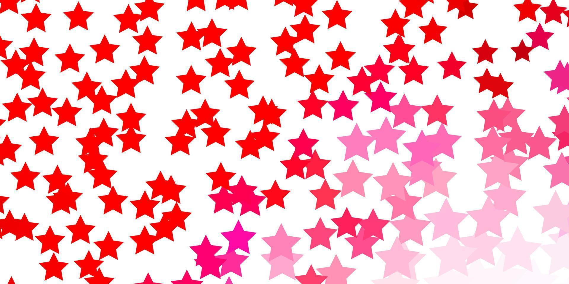 textura de vector rojo claro con hermosas estrellas.