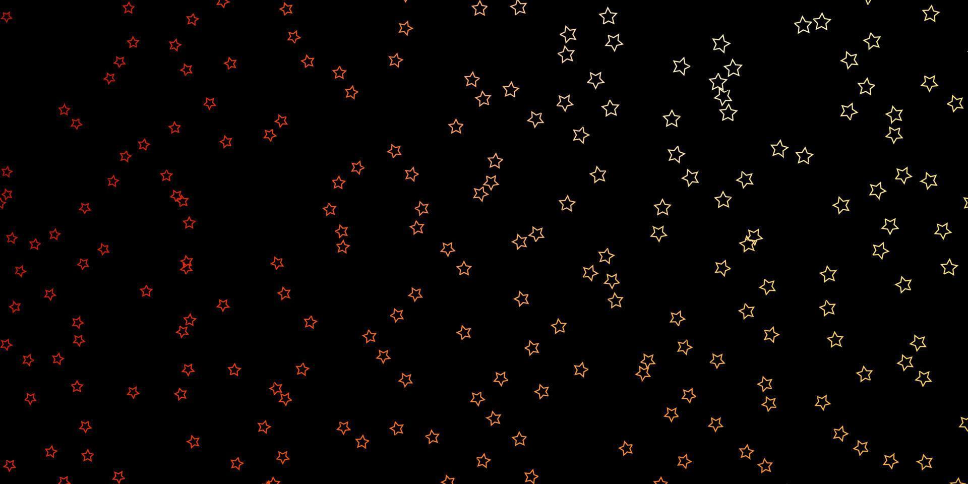 Dark Red, Yellow vector pattern with abstract stars.