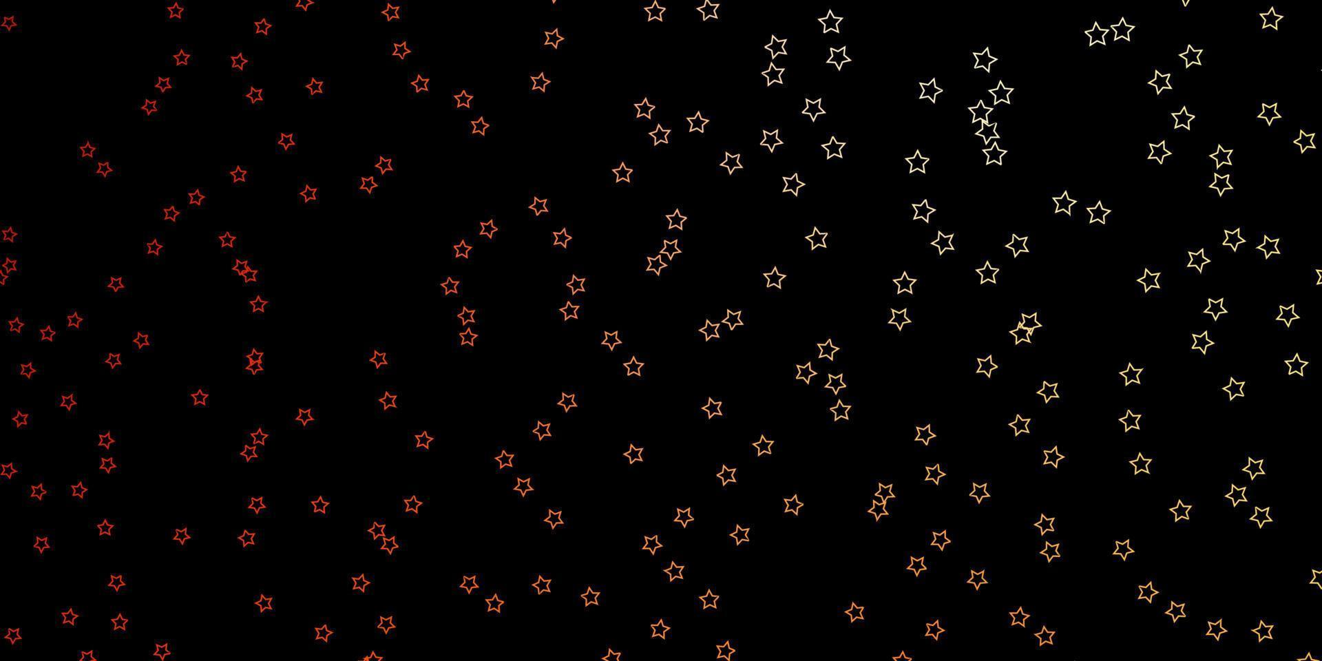 patrón de vector rojo oscuro, amarillo con estrellas abstractas.