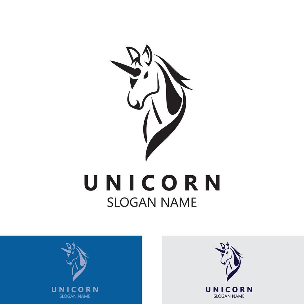 Unicorn Horse Logo image design head elegan template vector