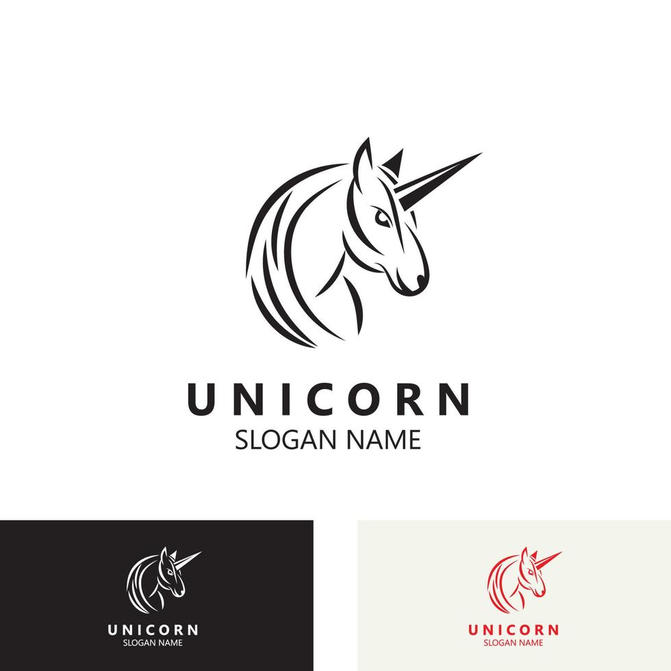 unicornio caballo logo imagen diseño cabeza elegante plantilla vector