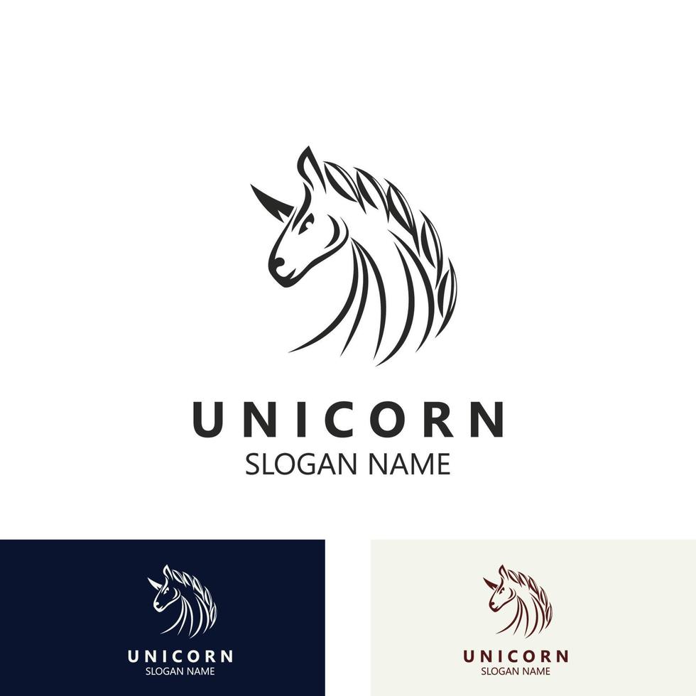 unicornio caballo logo imagen diseño cabeza elegante plantilla vector