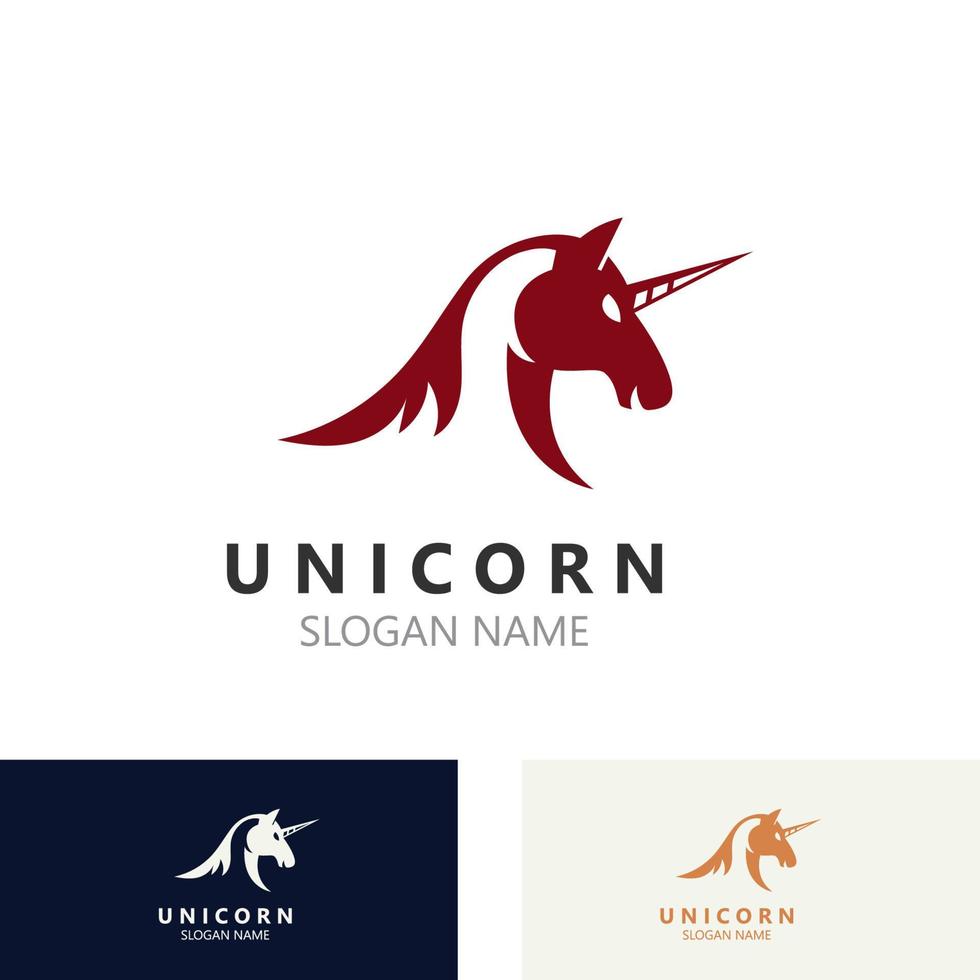 unicornio caballo logo imagen diseño cabeza elegante plantilla vector