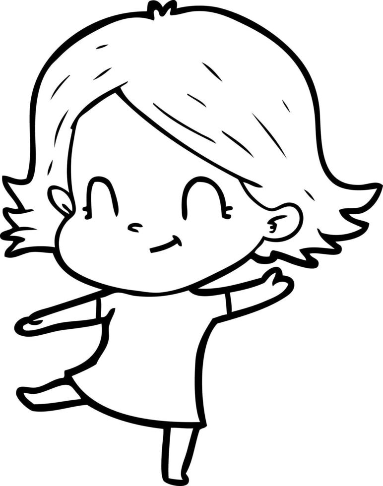 cartoon friendly girl vector