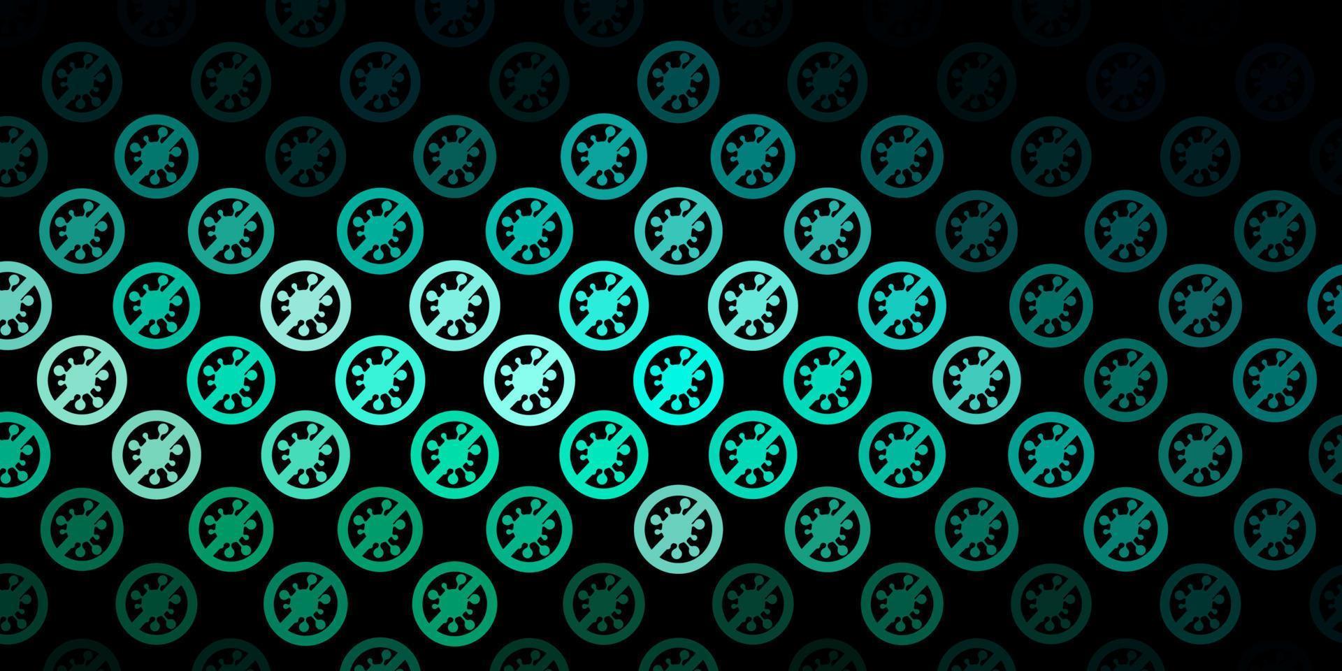 textura de vector verde oscuro con símbolos de enfermedades.