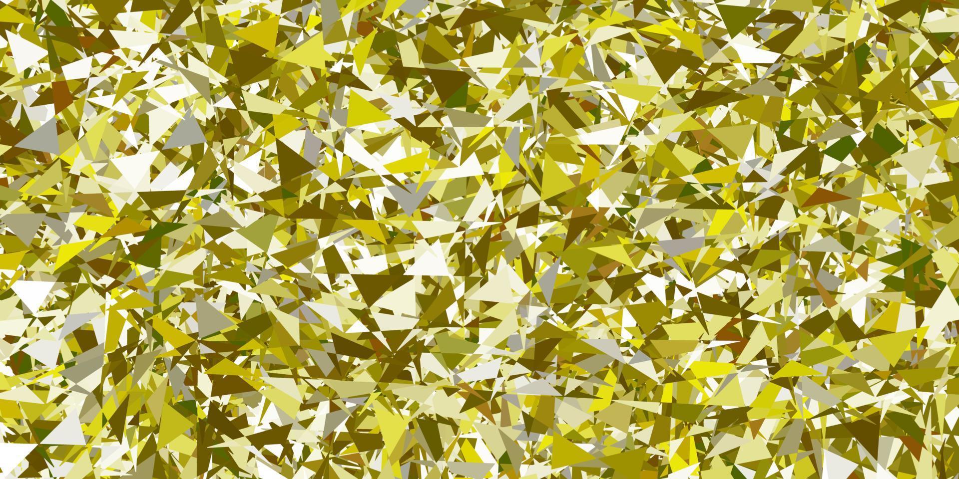 diseño de vector verde claro, amarillo con formas triangulares.