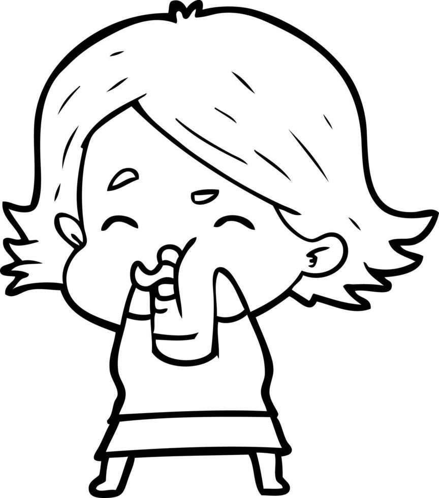 cartoon girl pulling face vector