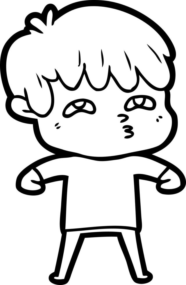 cartoon curious man vector