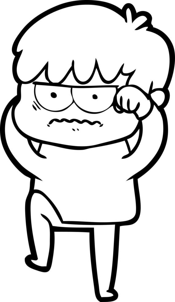 annoyed cartoon boy vector