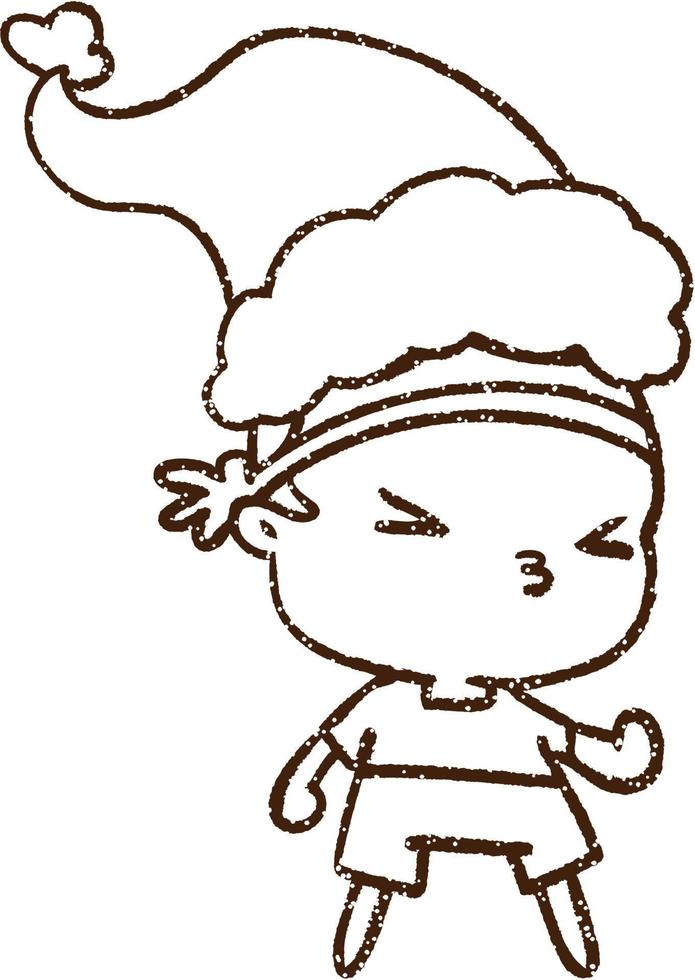 Christmas Kid Charcoal Drawing 12247686 Vector Art at Vecteezy