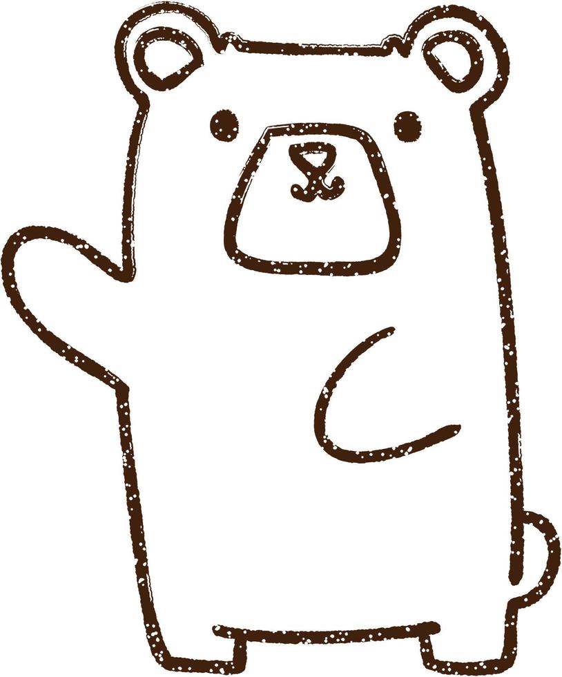 Waving Bear Charcoal Drawing vector