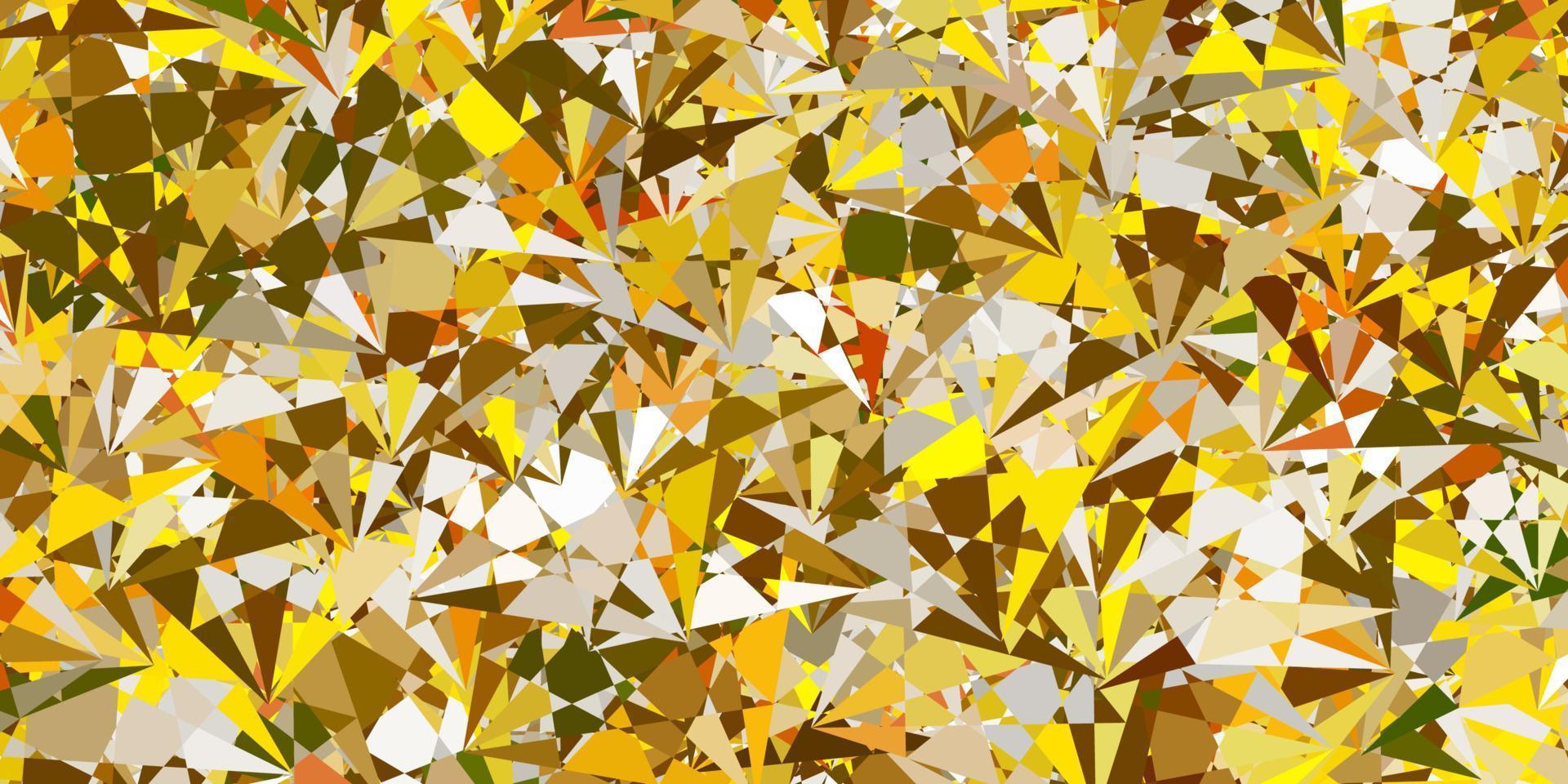 Light Green, Yellow vector backdrop with triangles, lines.