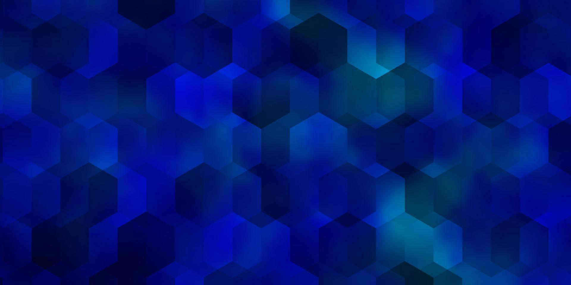 Fondo de vector azul claro con conjunto de hexágonos.