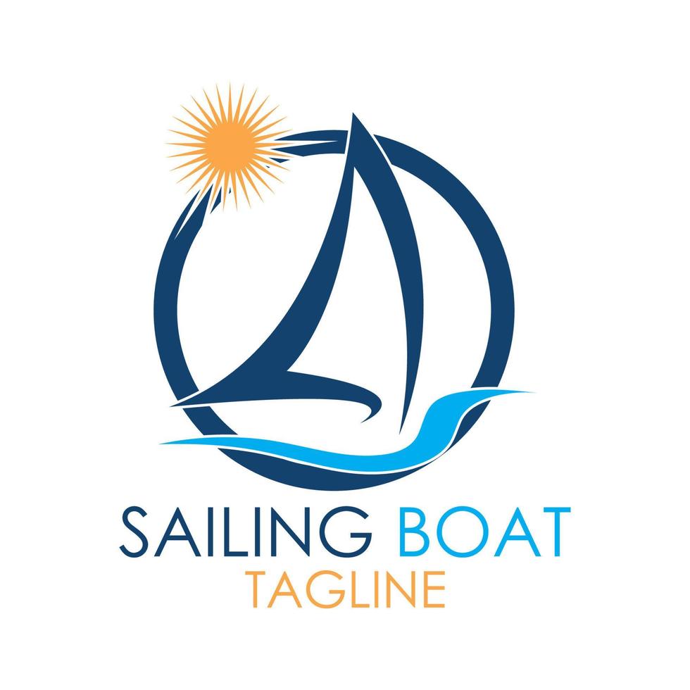 simple Sailing boat logo, Daily cruises, sea travel, vector logo-icon