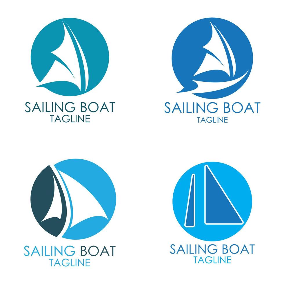 simple Sailing boat logo, Daily cruises, sea travel, vector logo-icon