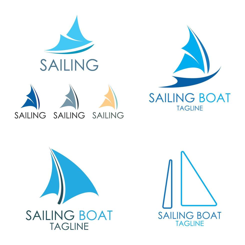 logotipo de barco de vela simple, cruceros diarios, viajes por mar, icono de logotipo vectorial vector