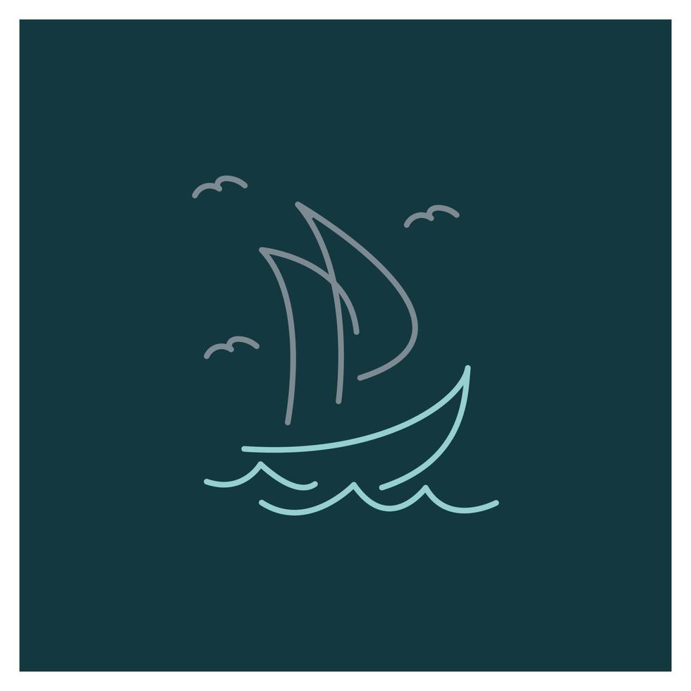 simple Sailing boat logo, Daily cruises, sea travel, vector logo-icon