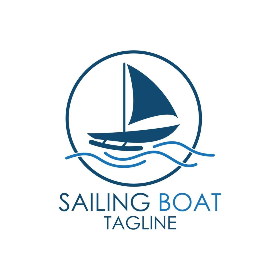 simple Sailing boat logo, Daily cruises, sea travel, vector logo-icon