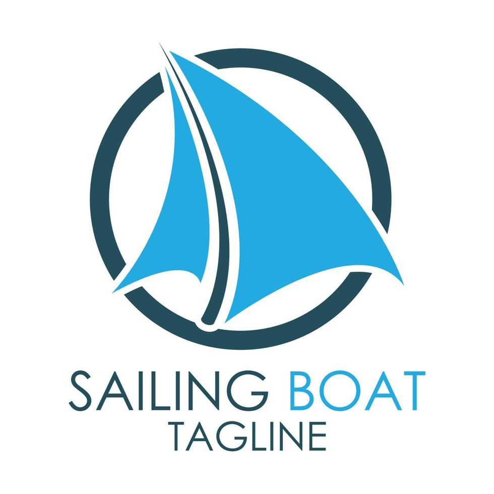 simple Sailing boat logo, Daily cruises, sea travel, vector logo-icon