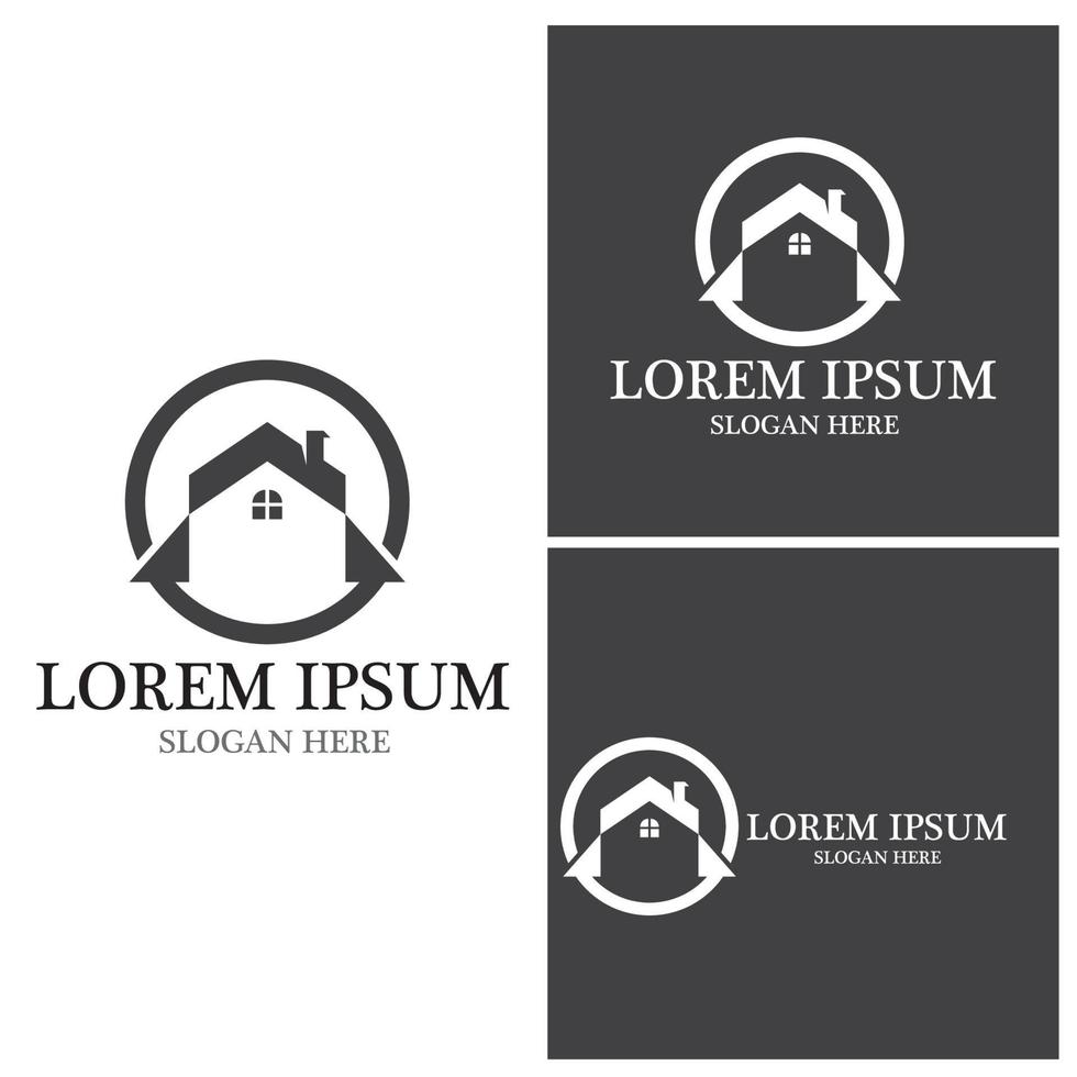logotipo de la casa negocio de bienes raíces edificio de viviendas vector