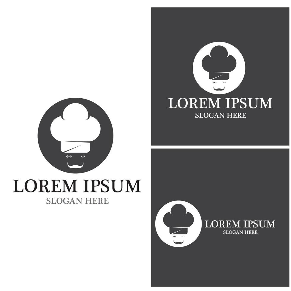 Hat chef logo template vector illustration