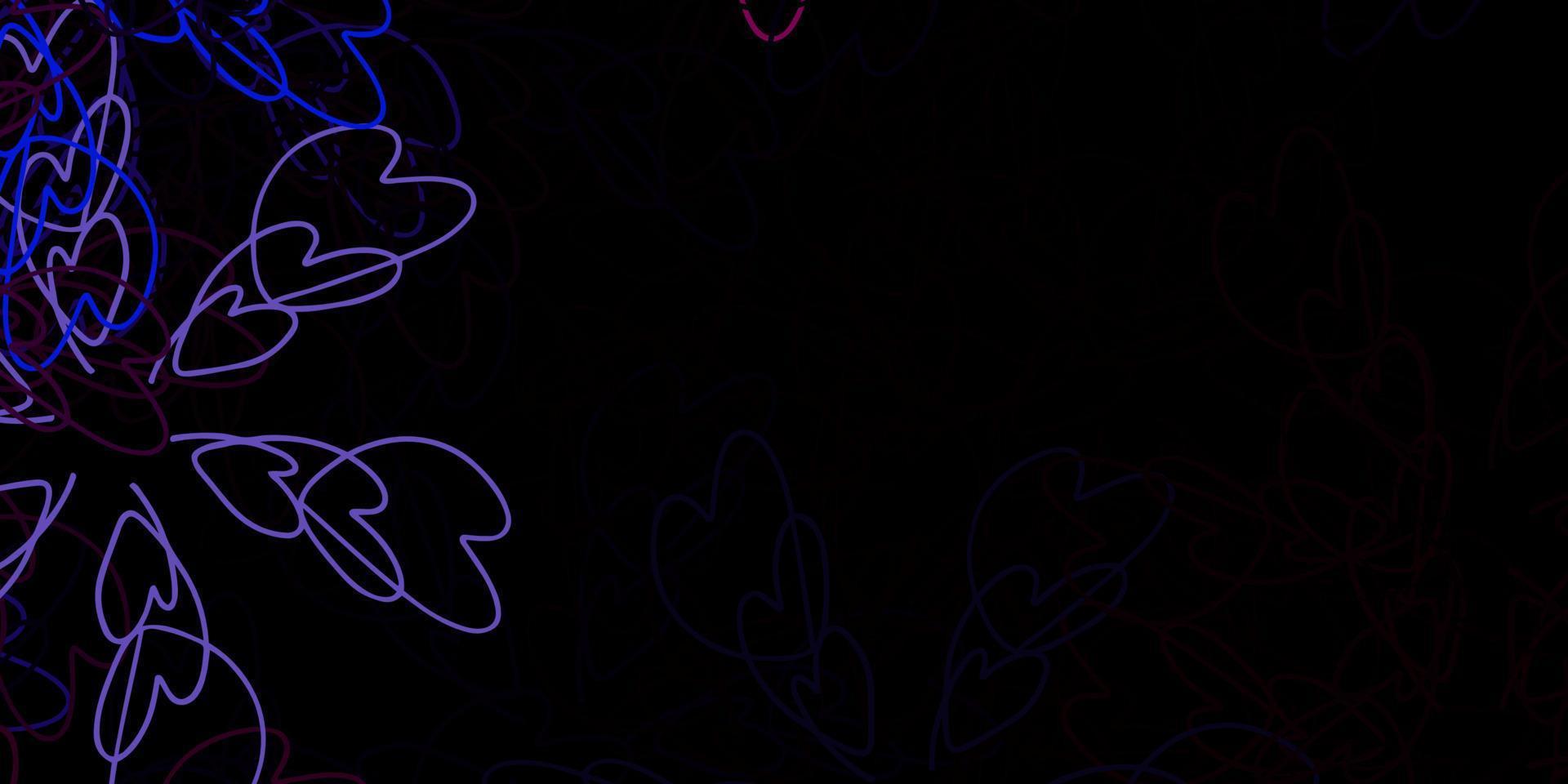 Dark multicolor vector background with bent lines.