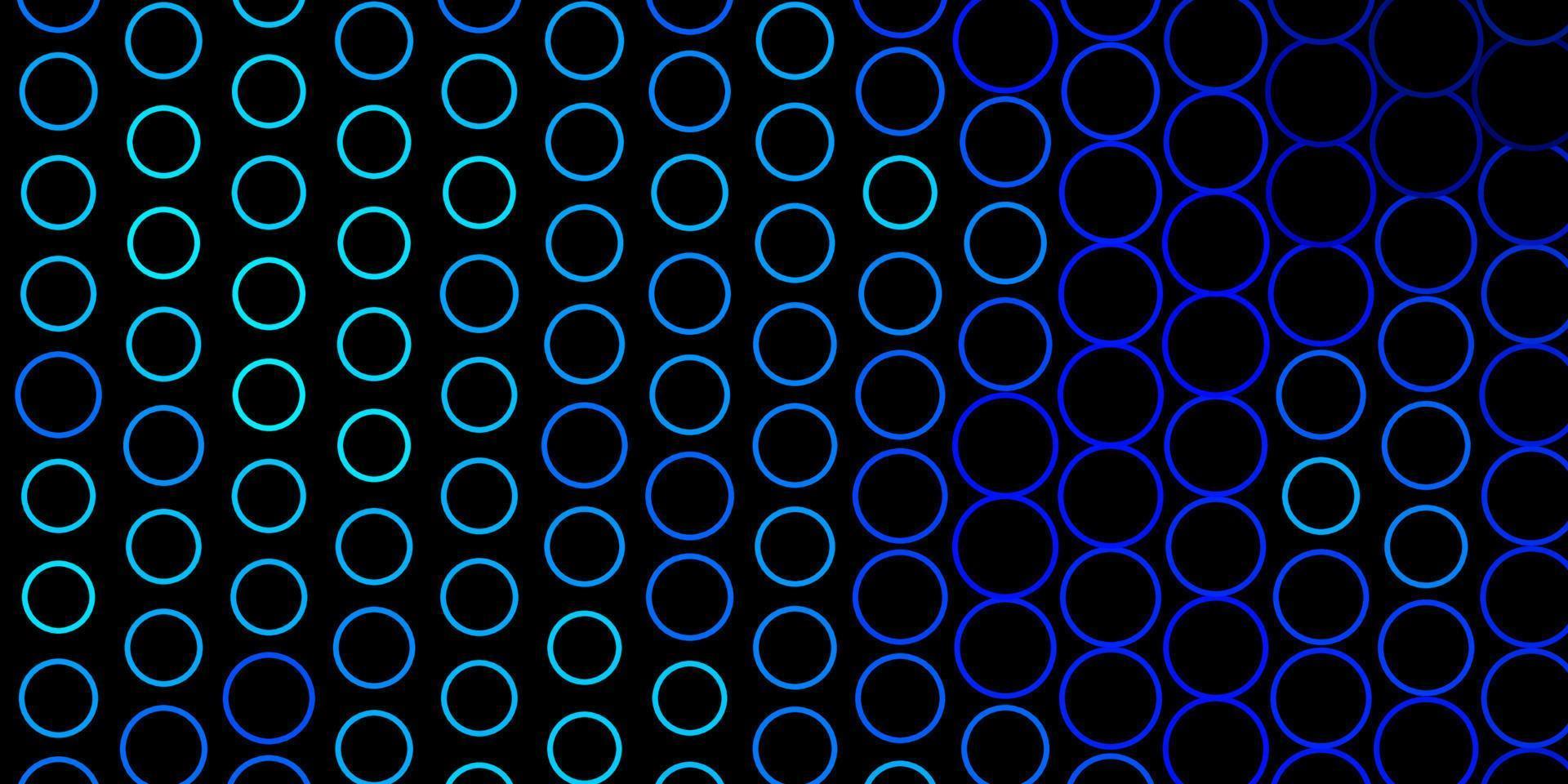 Telón de fondo de vector azul oscuro con círculos.