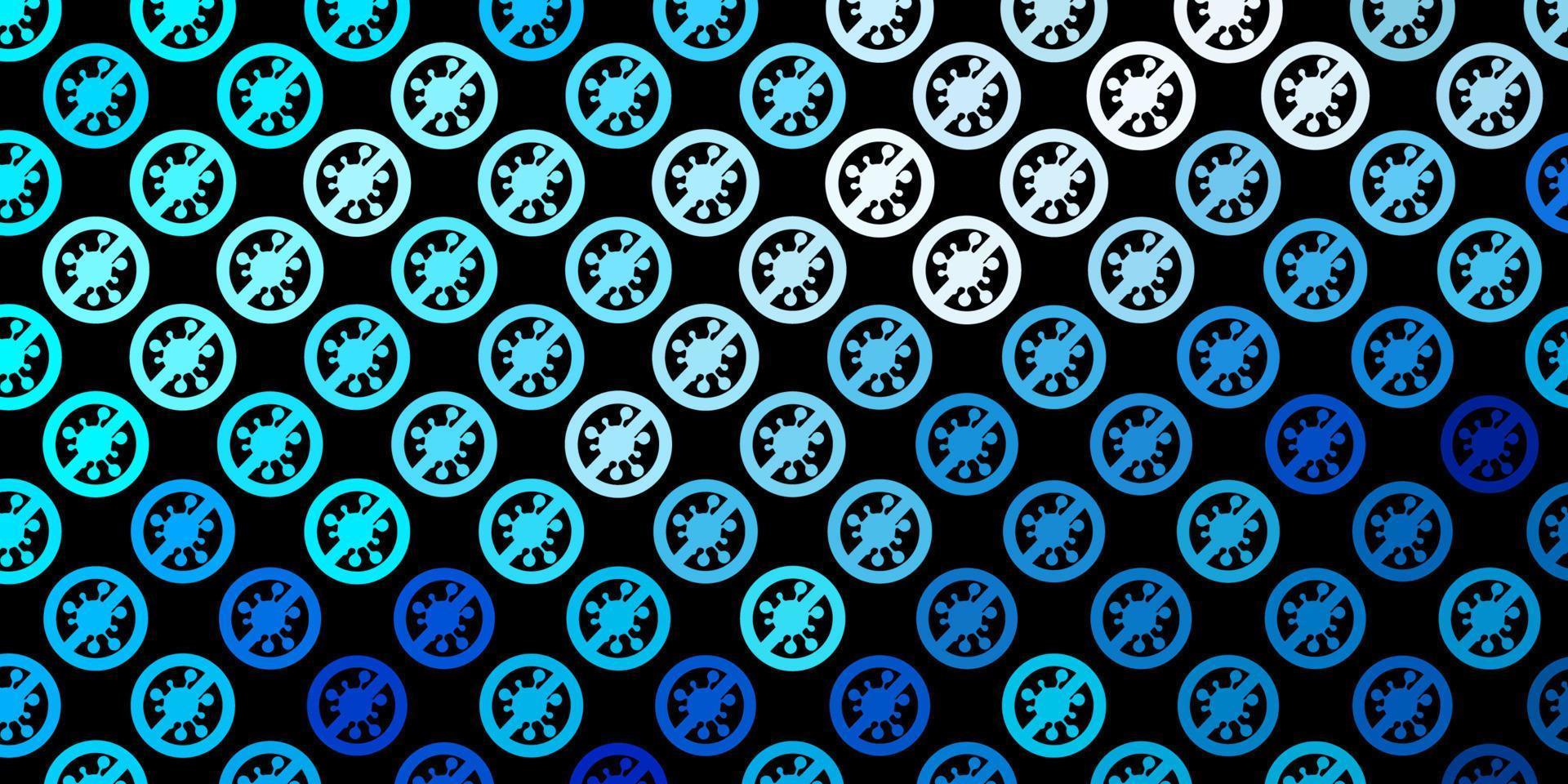 Dark BLUE vector backdrop with virus symbols.