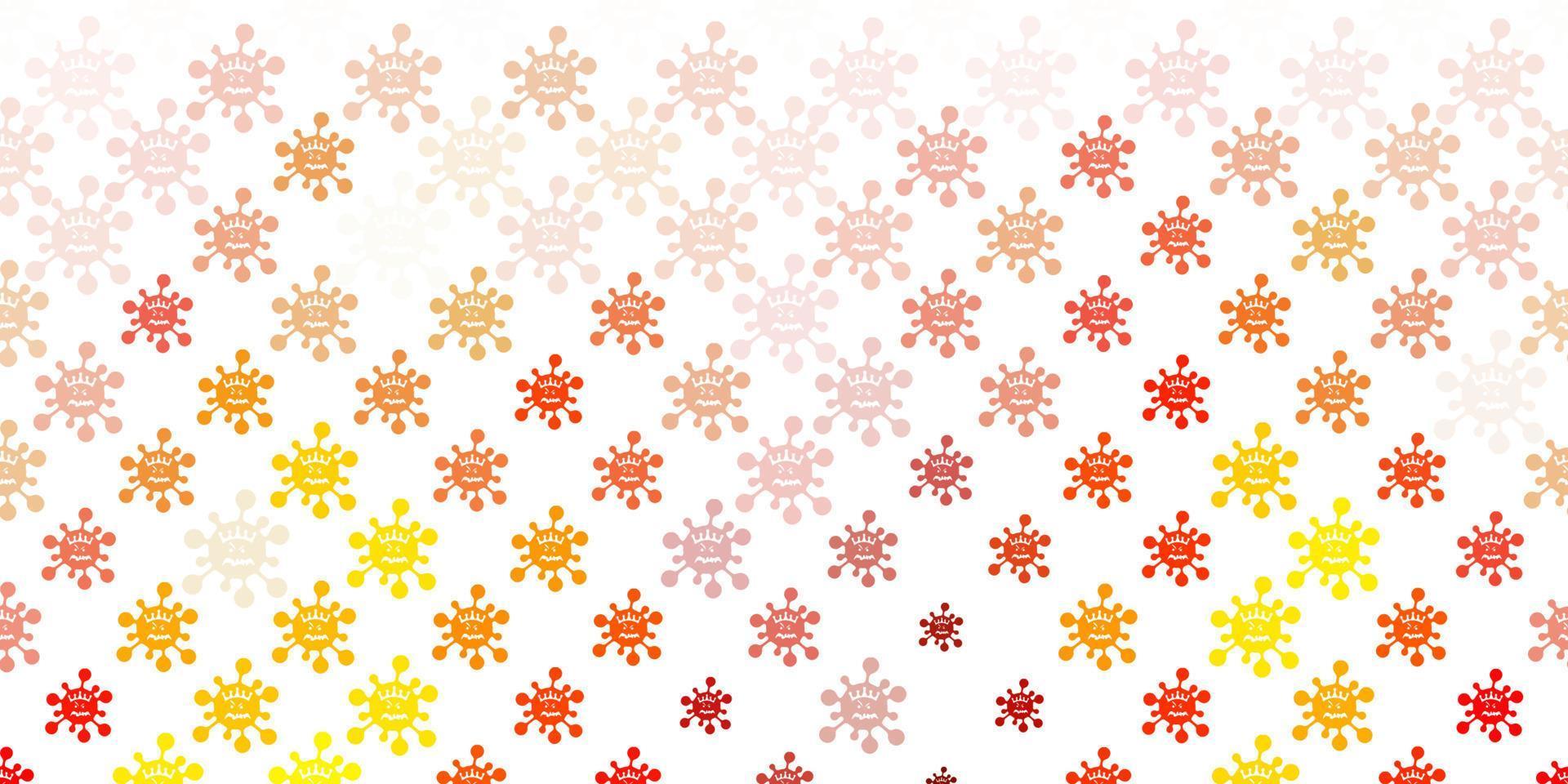 Light Orange vector background with covid-19 symbols.