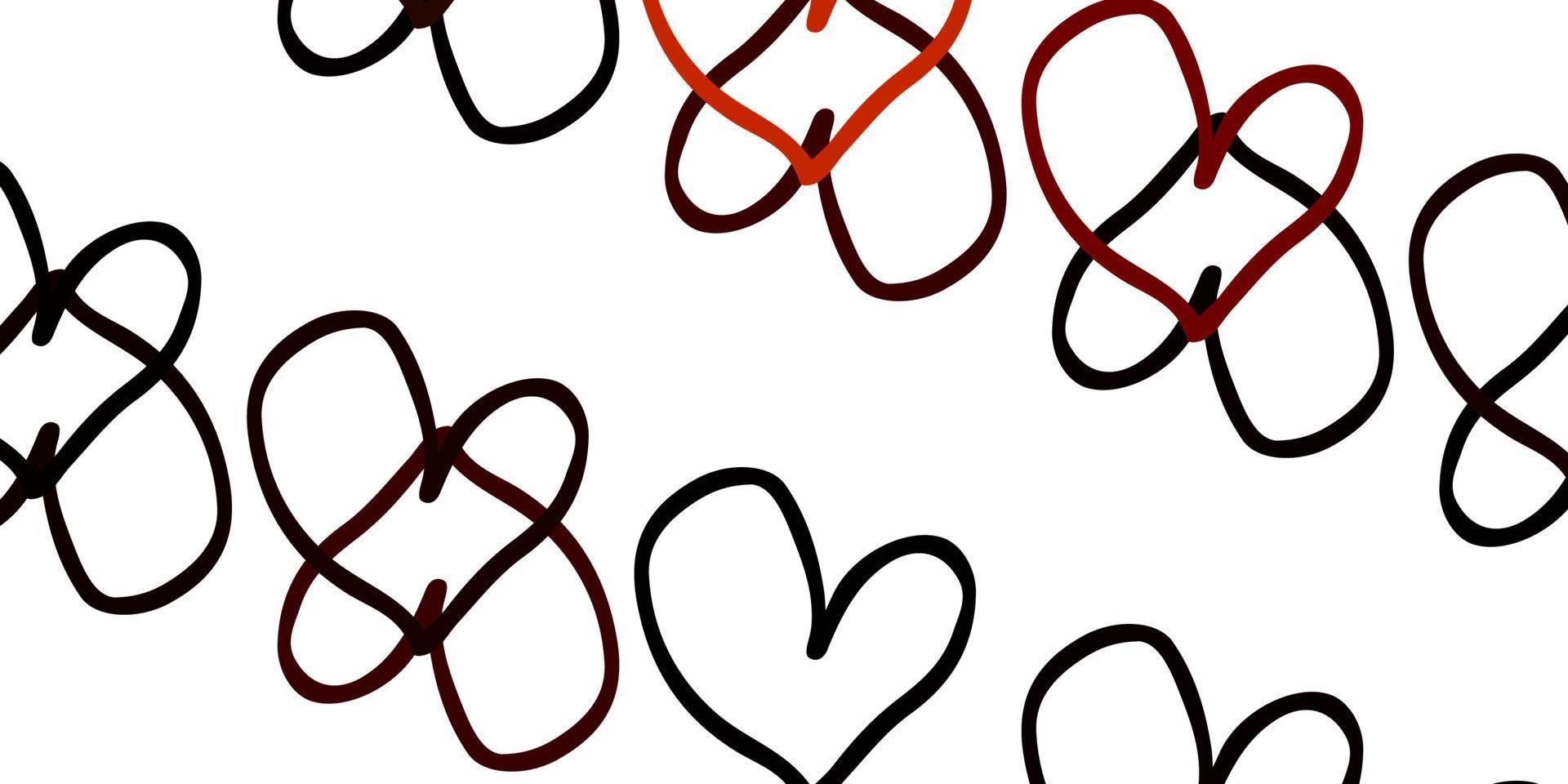 Light Pink vector background with Shining hearts.