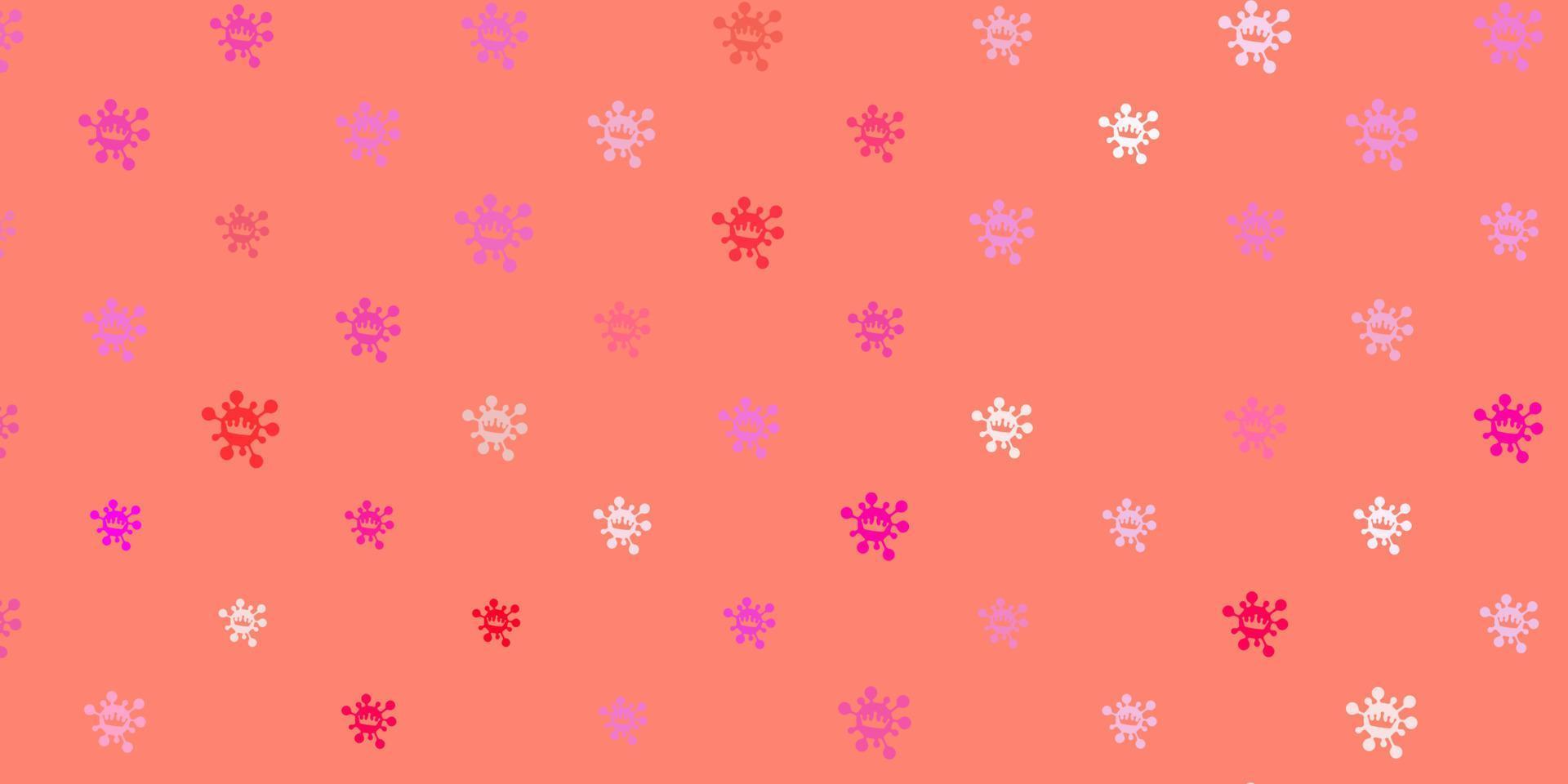 Light pink vector texture with disease symbols.