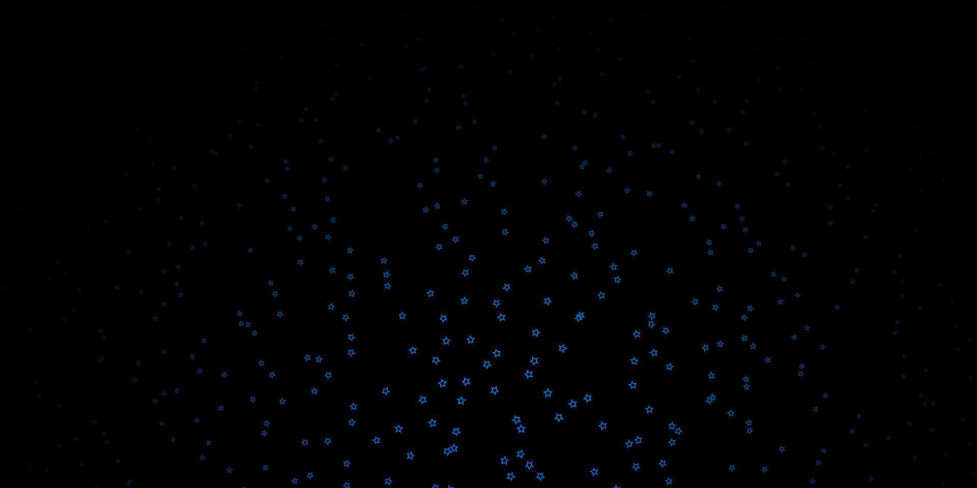 Fondo de vector azul oscuro con estrellas pequeñas y grandes.