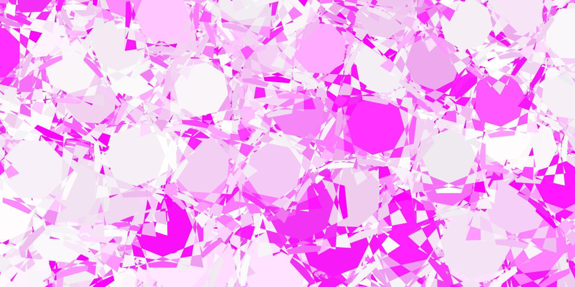 Fondo de vector rosa claro con formas poligonales.