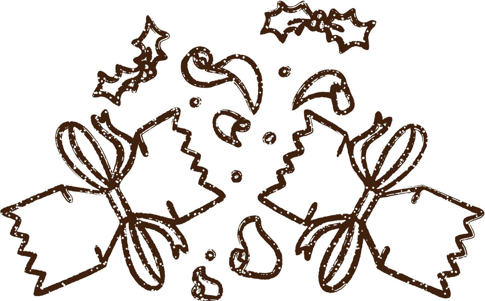 Christmas Cracker Charcoal Drawing vector