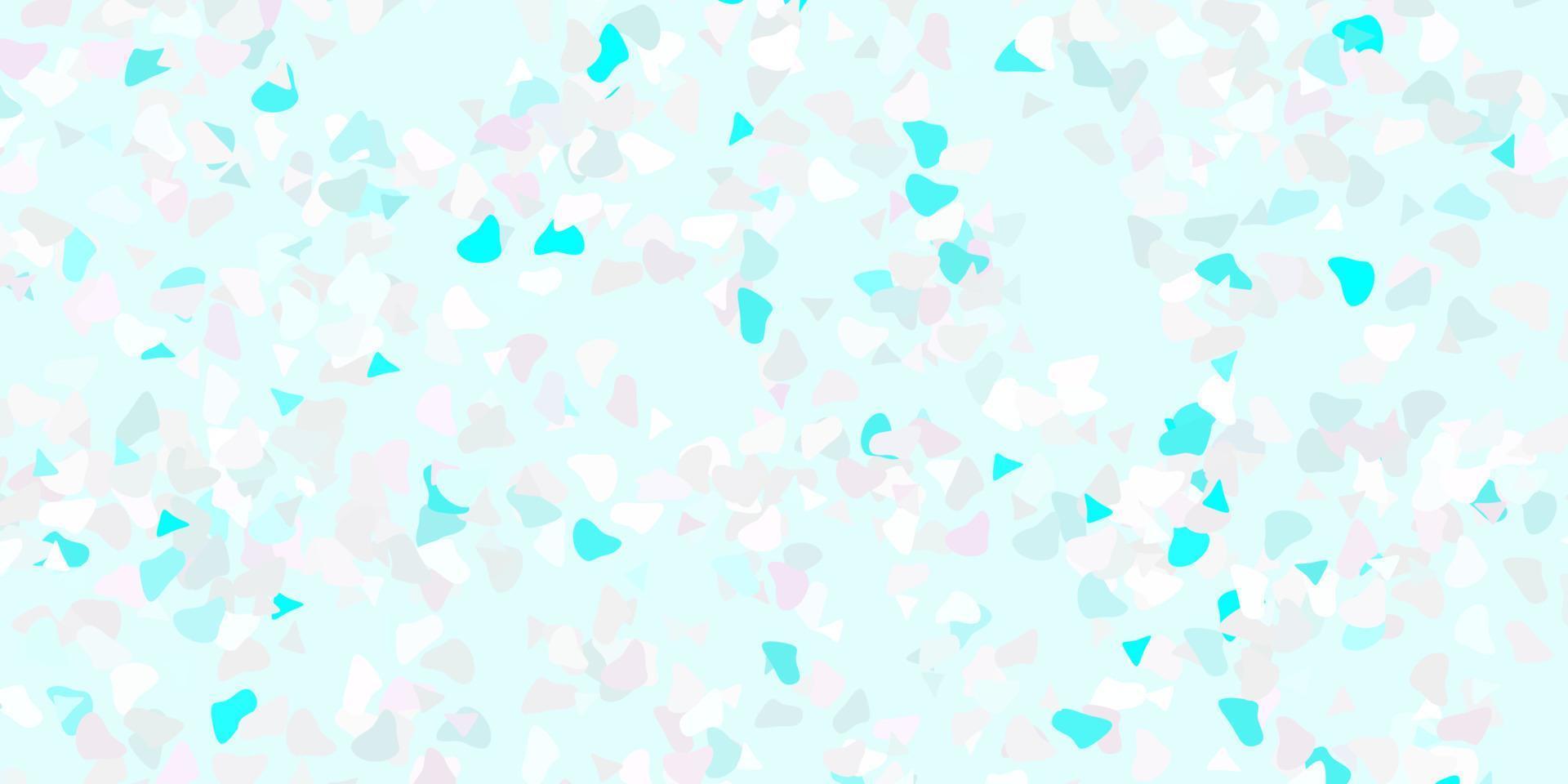 Light pink, blue vector texture with memphis shapes.