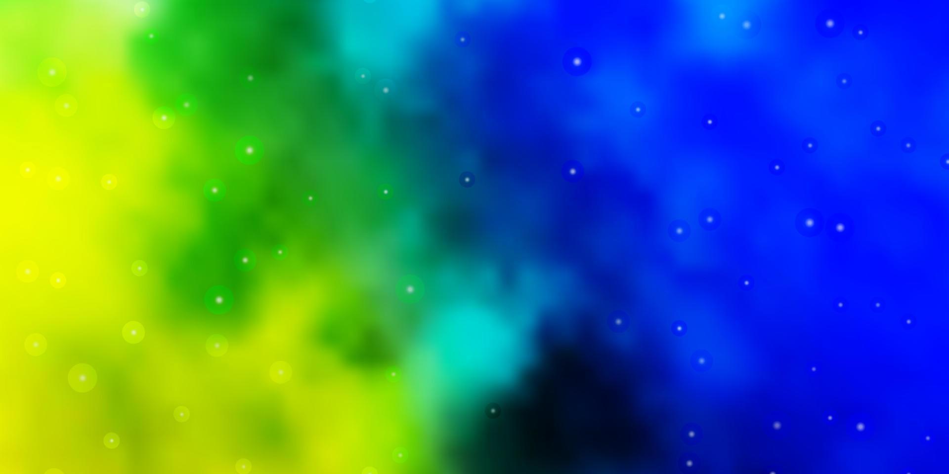 Light Blue, Green vector background with small and big stars.
