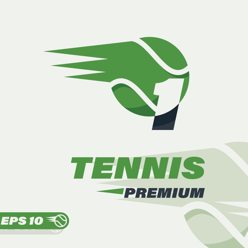 logotipo numérico de la pelota de tenis 1 vector