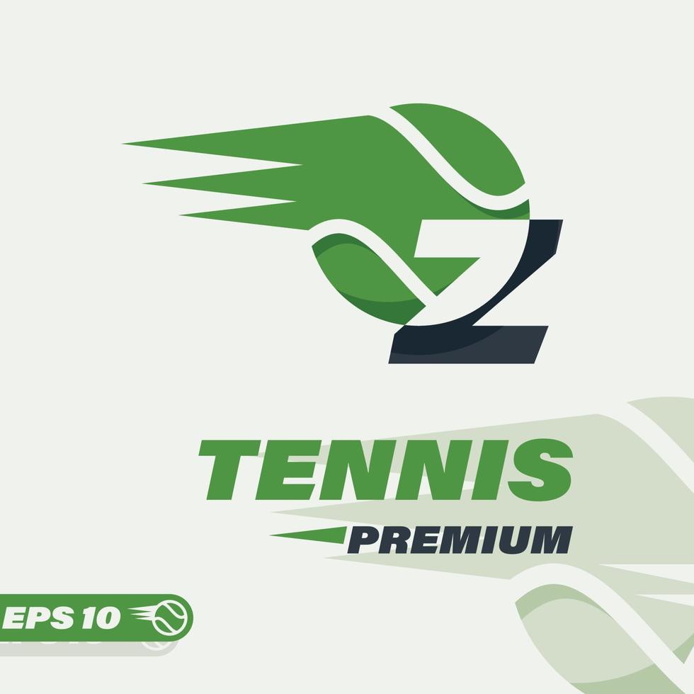 logotipo de la letra z de la pelota de tenis vector