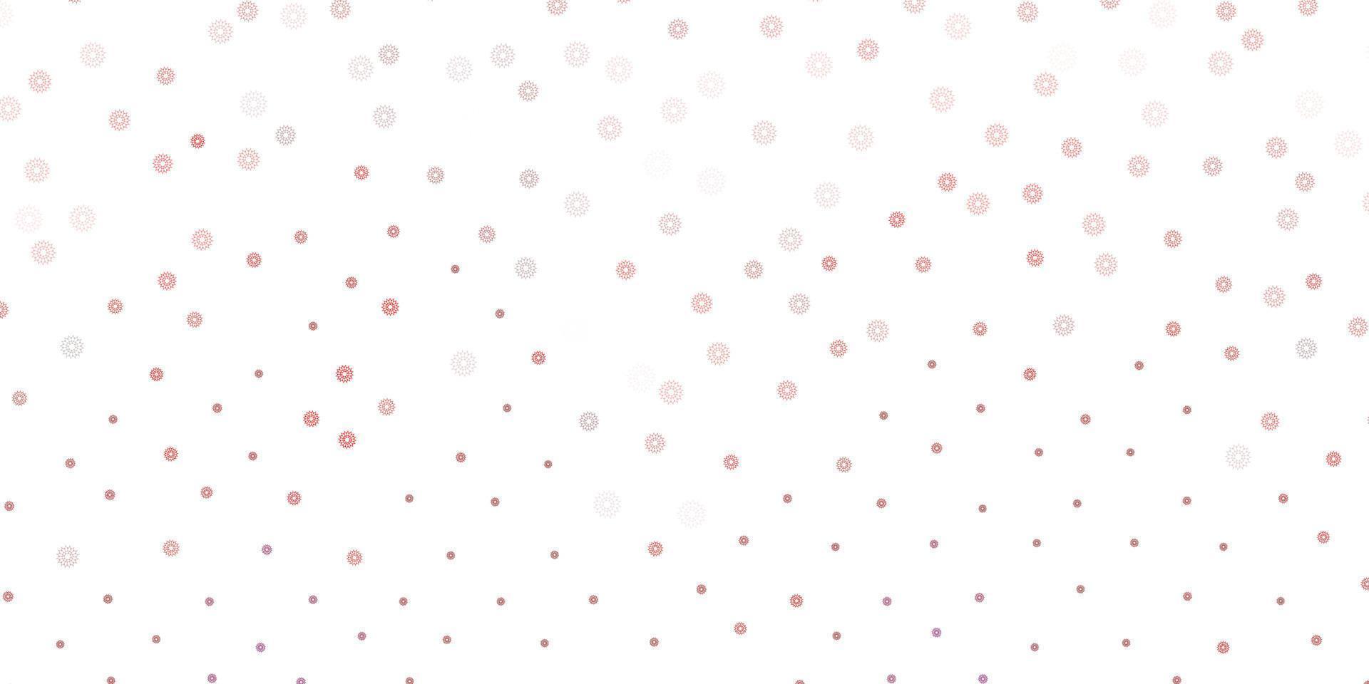 plantilla de doodle de vector rosa claro, rojo con flores.