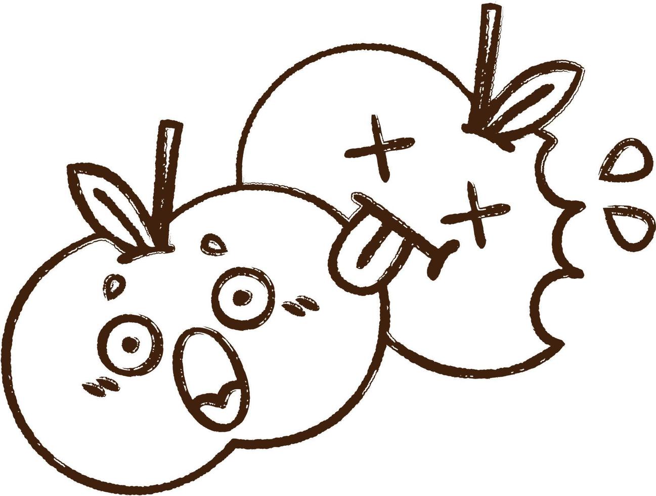 Apples Charcoal Drawing vector
