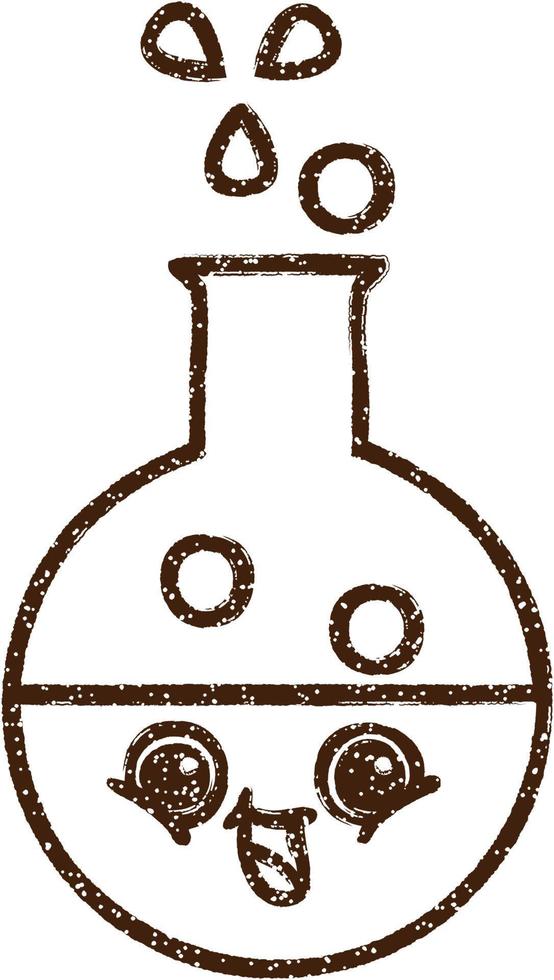 Science Beaker Charcoal Drawing vector