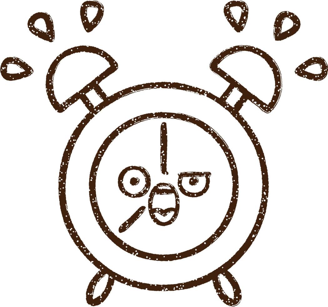 Alarm Clock Charcoal Drawing vector