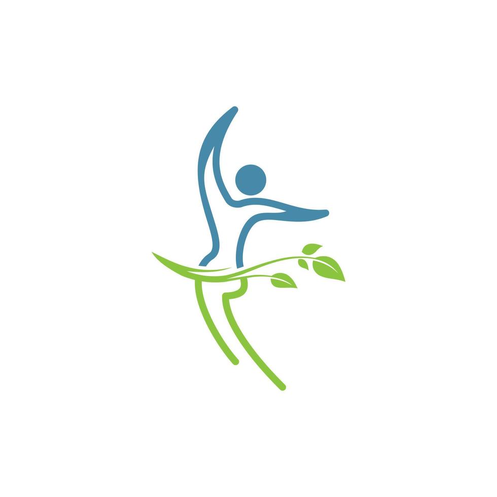 Human Pilates Leaf Business Logo vector