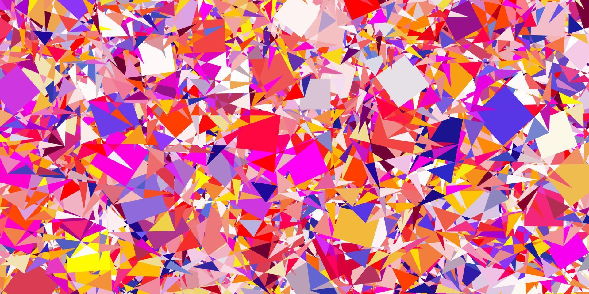 Light Pink, Yellow vector backdrop with triangles, lines.