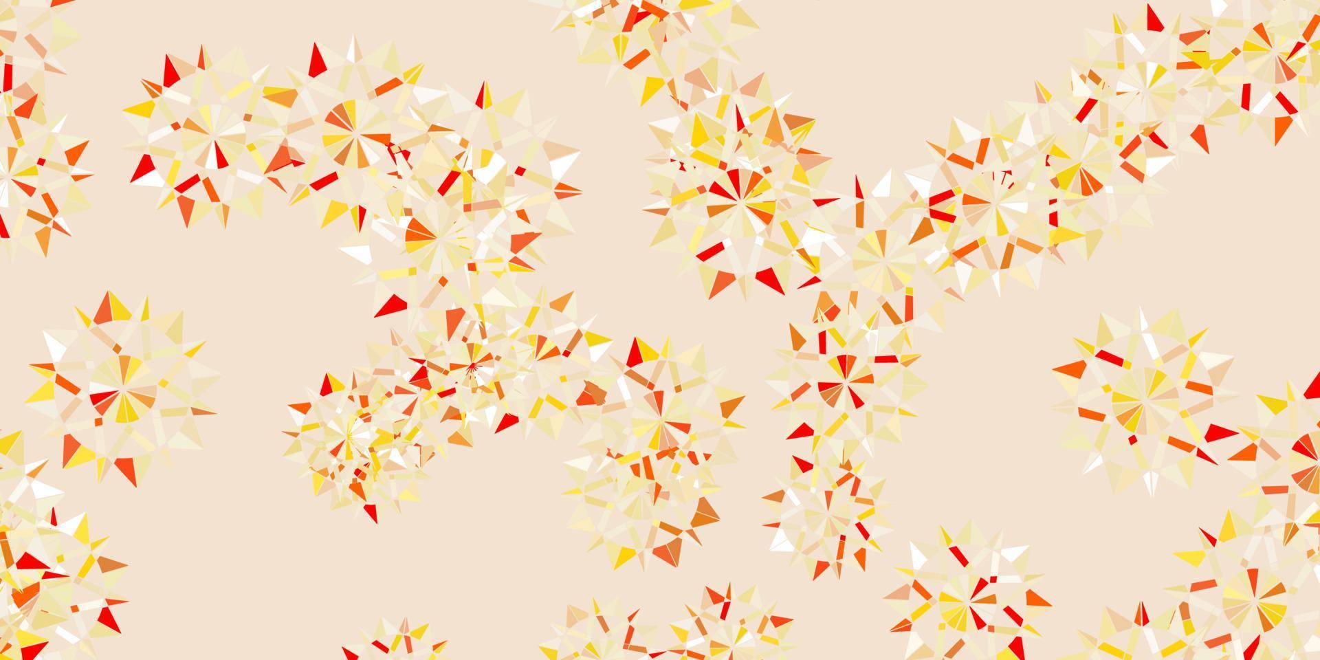 Light pink, yellow vector template with ice snowflakes.